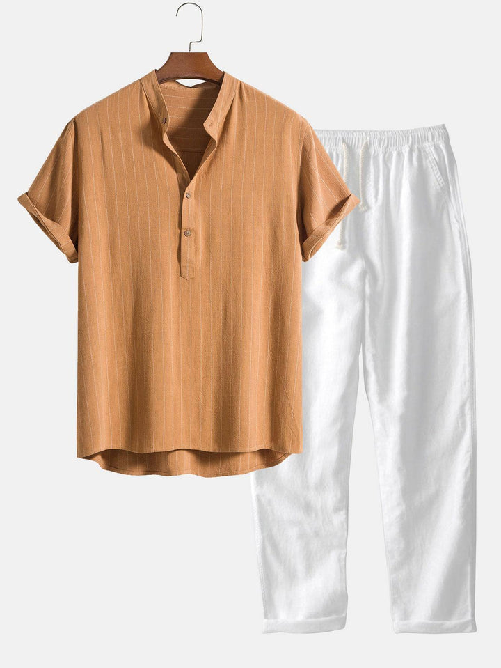 Niklas™ short-sleeved co-ord set by Emma & Rose Manhattan, featuring a stylish matching top and shorts in a casual design.