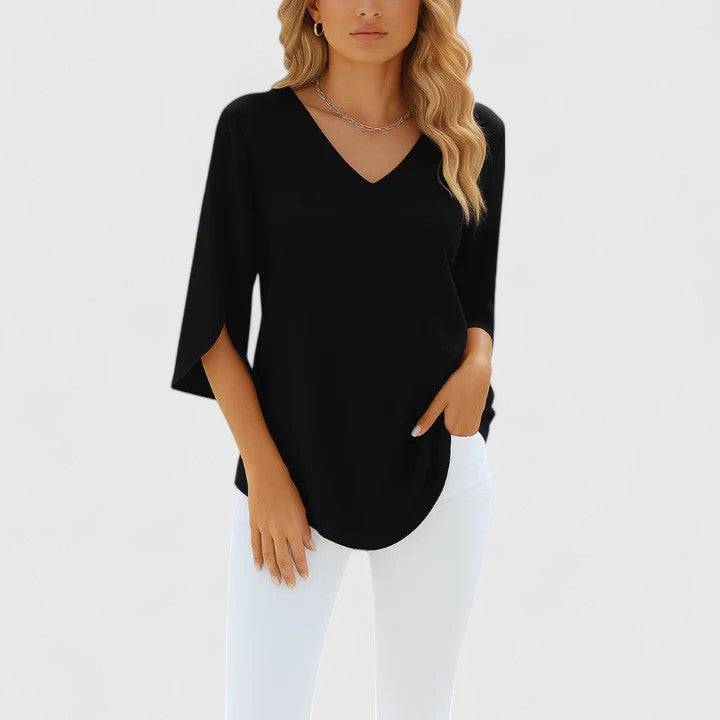 Violetta™  |  Sophisticated V-neck Blouse