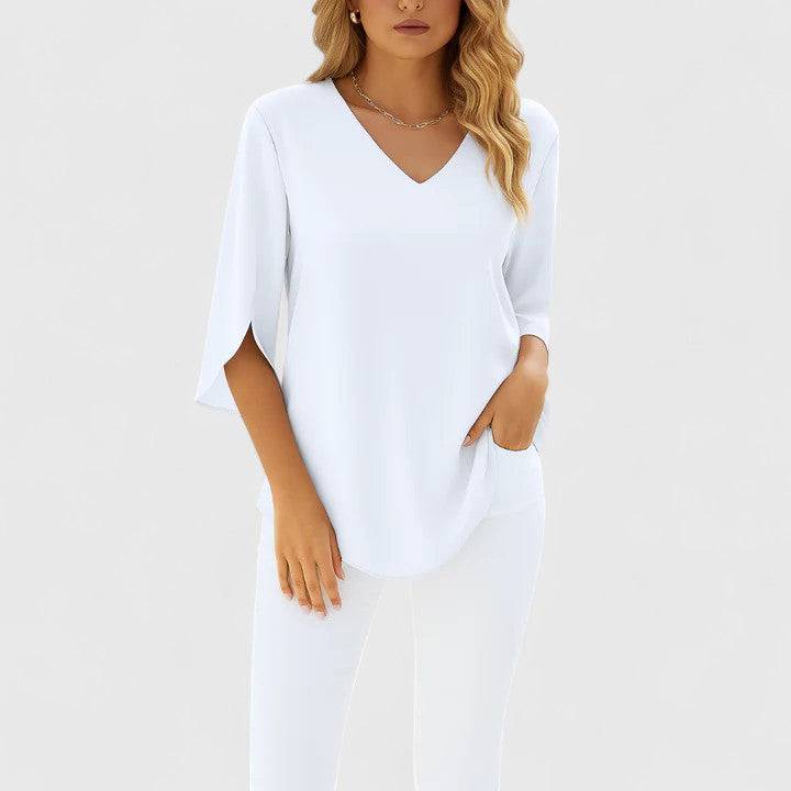 Violetta™  |  Sophisticated V-neck Blouse