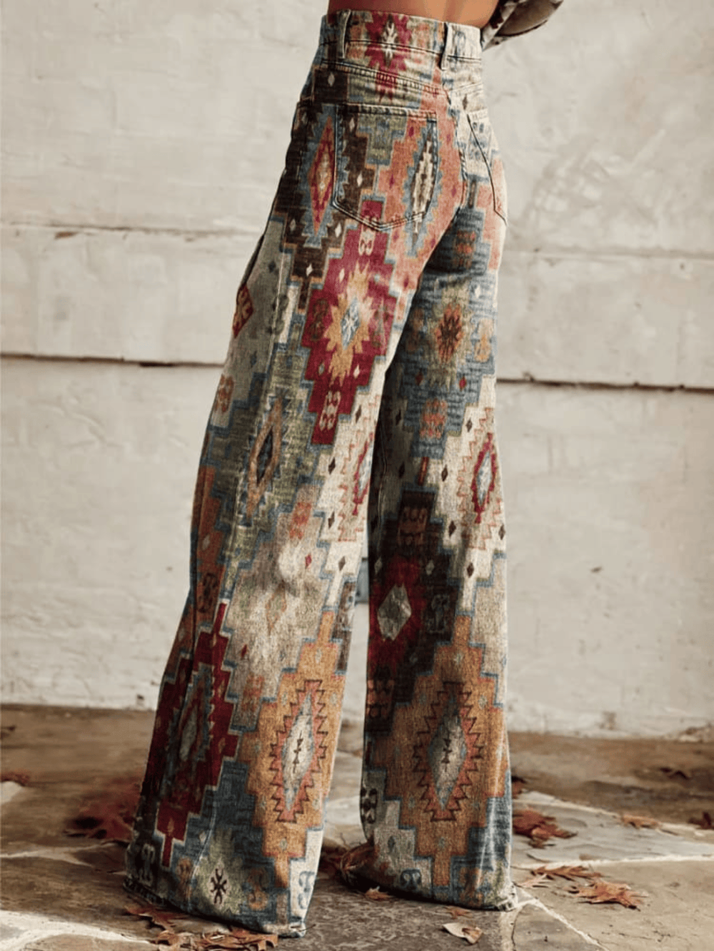 Charlotte™ vintage-inspired trousers by Emma & Rose Cape Town, showing classic high-waisted, wide-leg design in soft fabric.