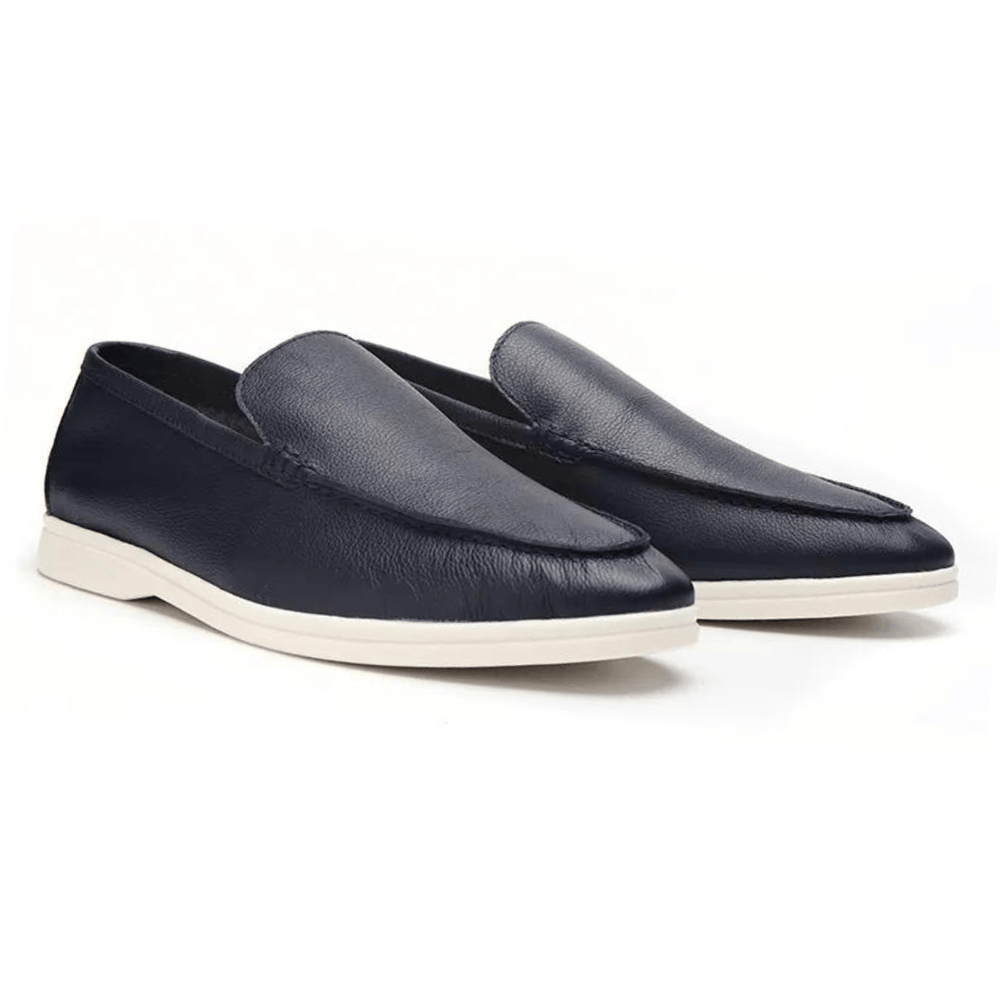 Emma & Rose Manhattan Bryce™ cowhide leather loafers featuring classic slip-on design and detailed stitching.