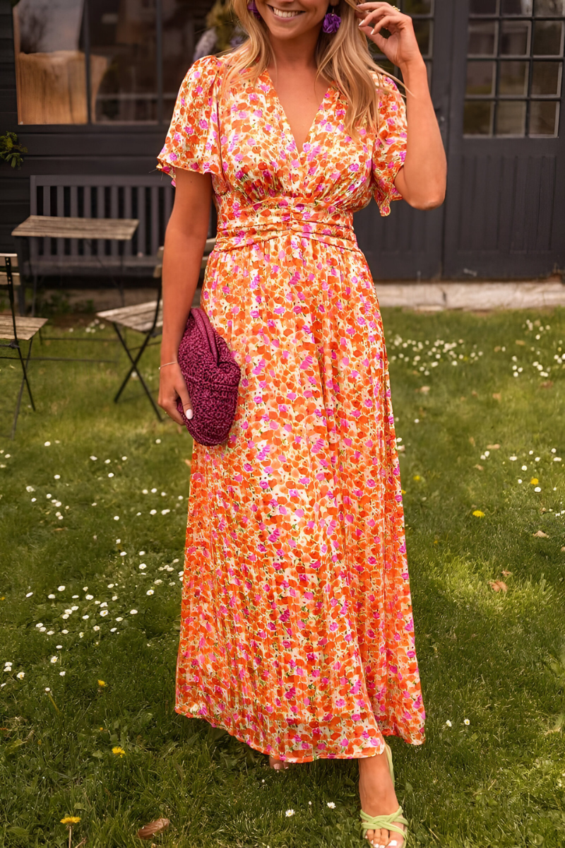 Ava™ | Elegant Maxi Dress with V-Neck and Feminine Fit