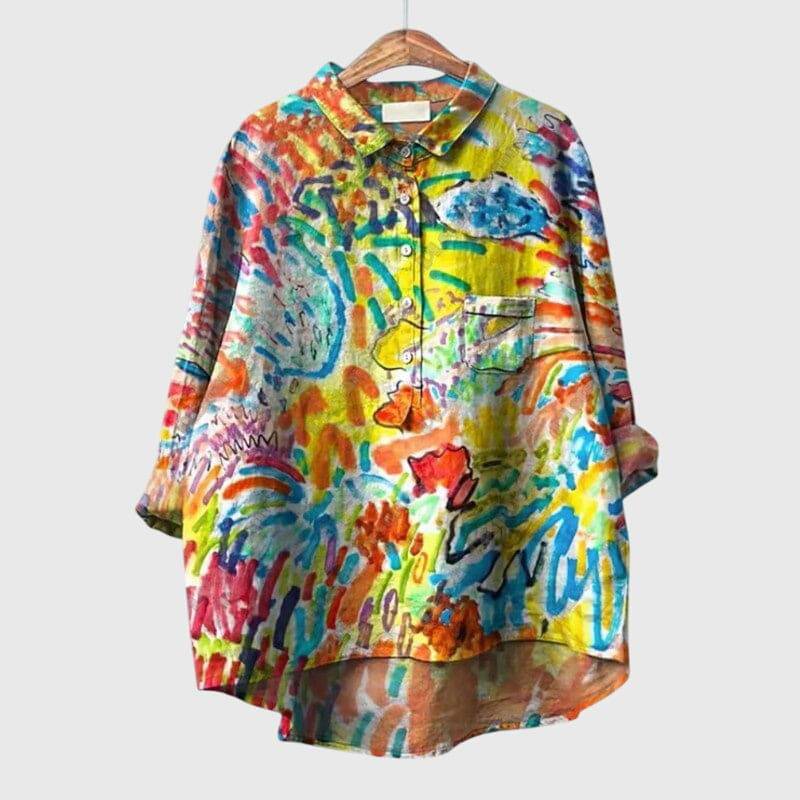 Elegant Linnea™ blouse by Emma & Rose Cape Town, featuring a stylish, flowing design and intricate details in soft fabric.