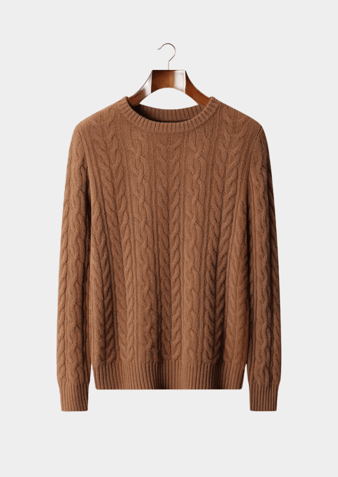 Emma & Rose merino wool cable knit crewneck — premium winter jumper