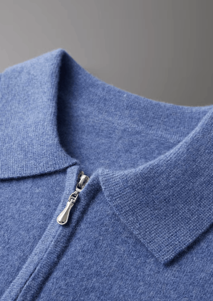Emma & Rose wool half-zip knit polo — premium knitwear
