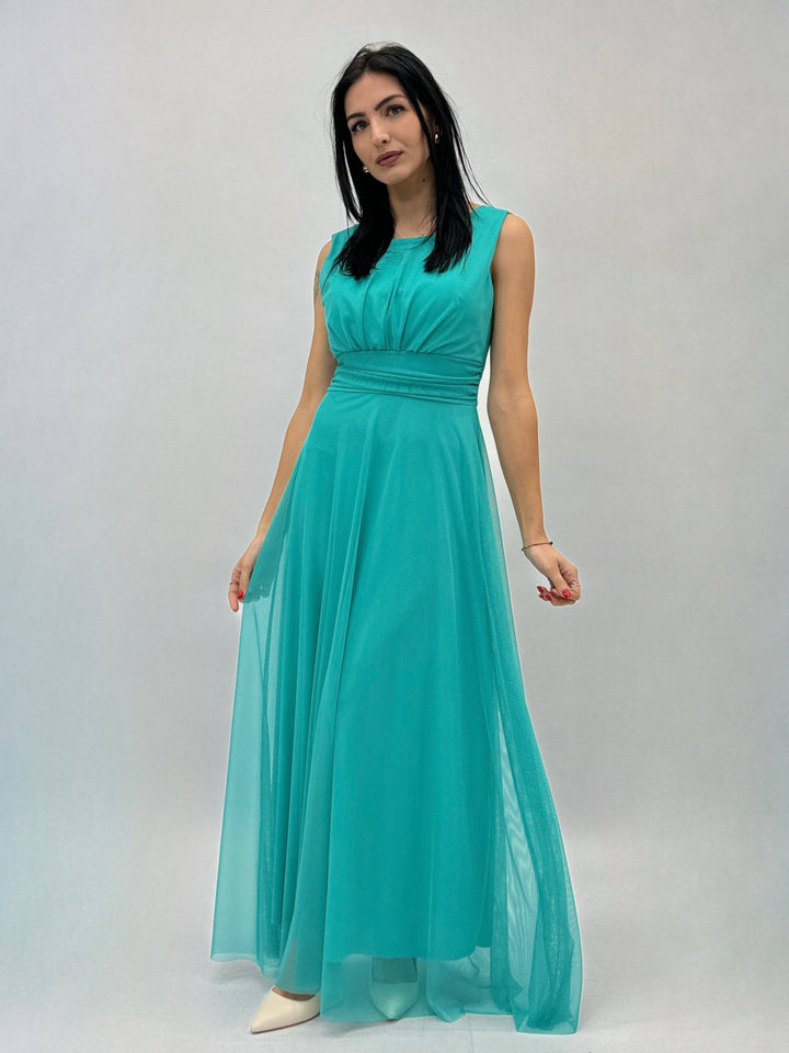 Emma & Rose Cape Town Jolien™ Arianna dress in abiti style, featuring elegant fabric and intricate detailing, displayed on a mannequin.