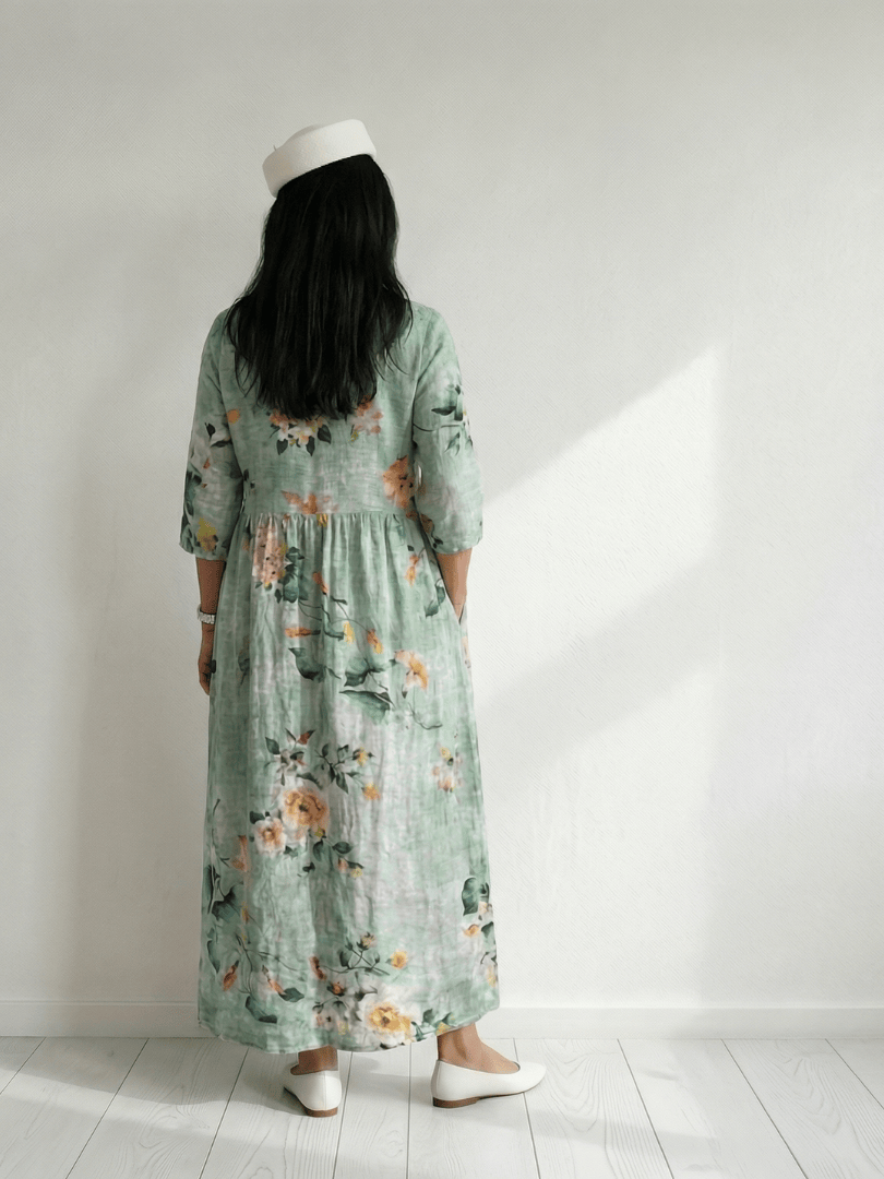 Emma & Rose Cape Town Reid™ Soft Hold Midi Dress in lightweight fabric, shown on a model with a relaxed fit and elegant design.