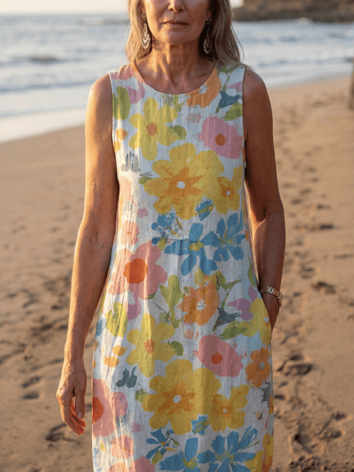 Talia™  |  Coastal Texture Midi Dress