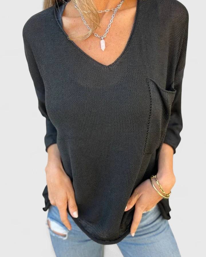 Lyzzarah™ comfortable top by Emma & Rose Cape Town, shown in a soft fabric with a relaxed fit and stylish neckline.