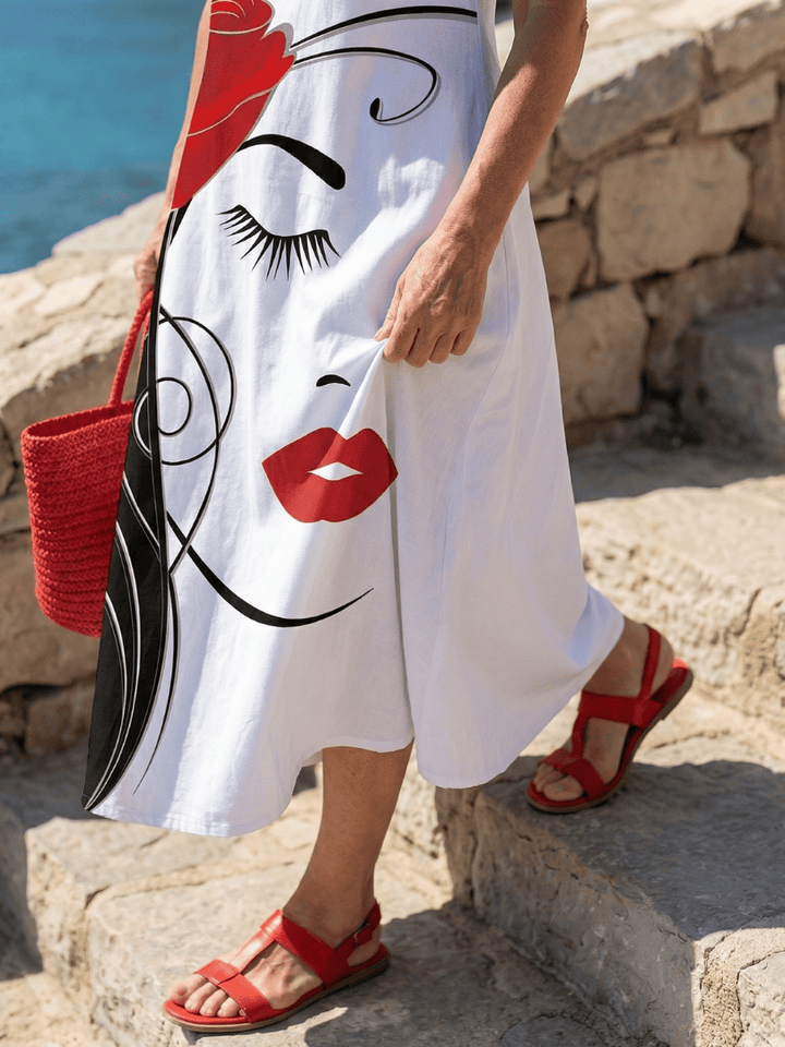 Nerelle™ Quiet Flow Maxi Dress by Emma & Rose Cape Town, flowing lightweight fabric, full-length design, elegant and comfortable for warm weather.