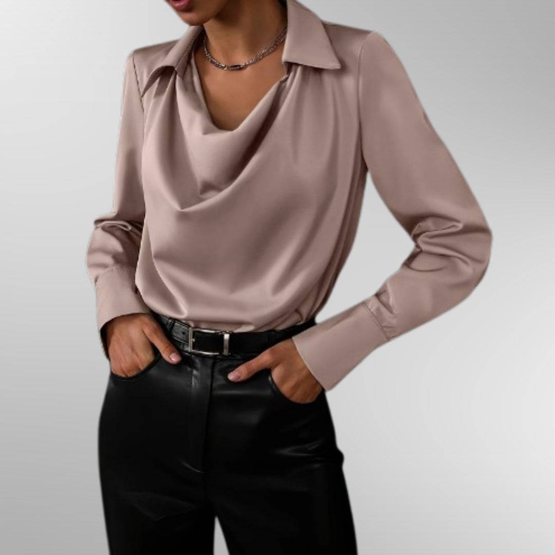 Violet™ Emma & Rose Cape Town elegant blouse with soft luxurious fabric, featuring a stylish design and vibrant violet color.