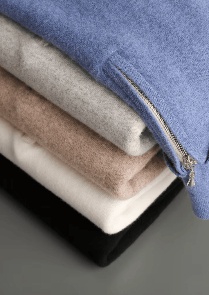 Emma & Rose wool half-zip knit polo — premium knitwear