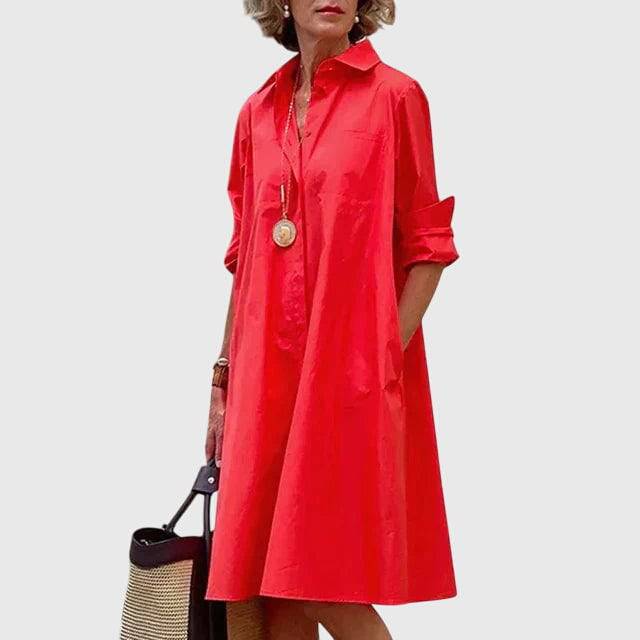 Emma & Rose Cape Town Paige™ elegant dress with stylish pockets, showcased on a model in a professional photoshoot.