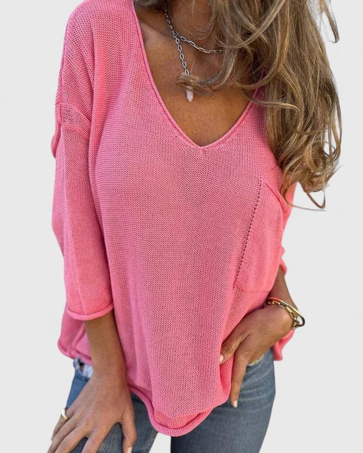 Lyzzarah™ comfortable top by Emma & Rose Cape Town, featuring a soft, relaxed fit with a stylish neckline and casual design.