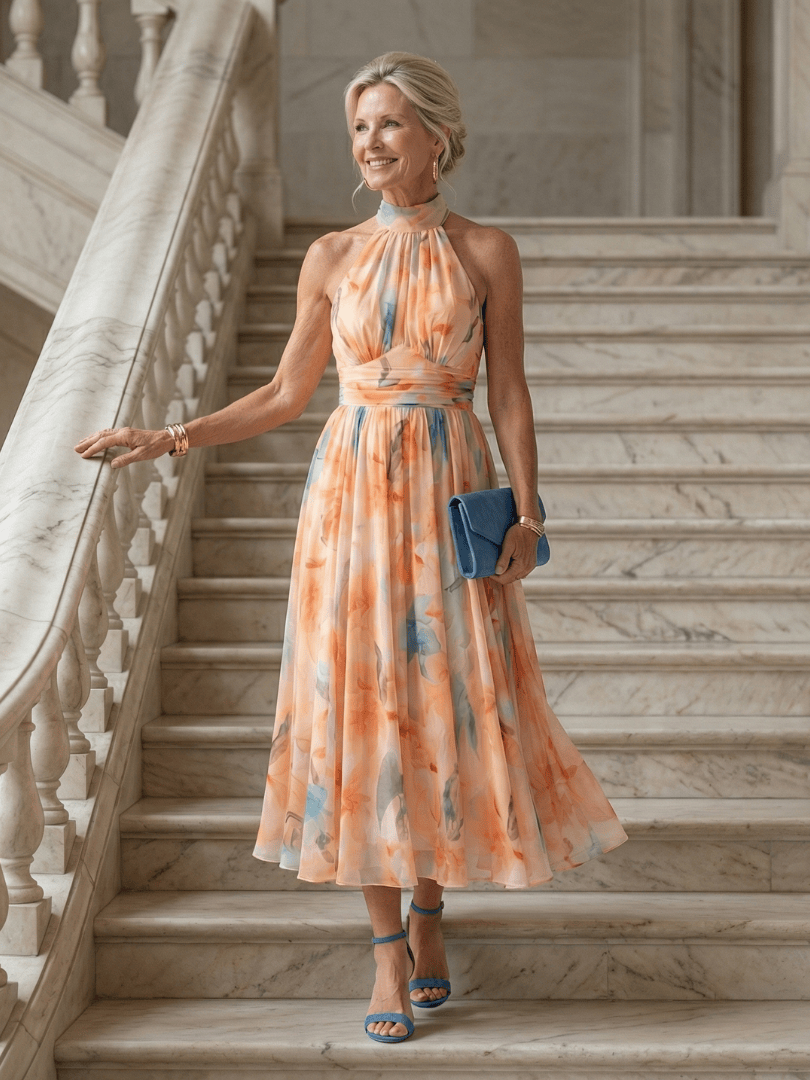 Elin™  |  Soft Halter Midi Dress