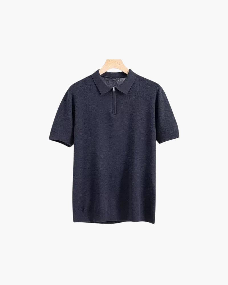 Emma & Rose Manhattan Gerrit™ zip-up polo shirt for men, summer main collection, featuring a stylish zip-up design and comfortable fit.