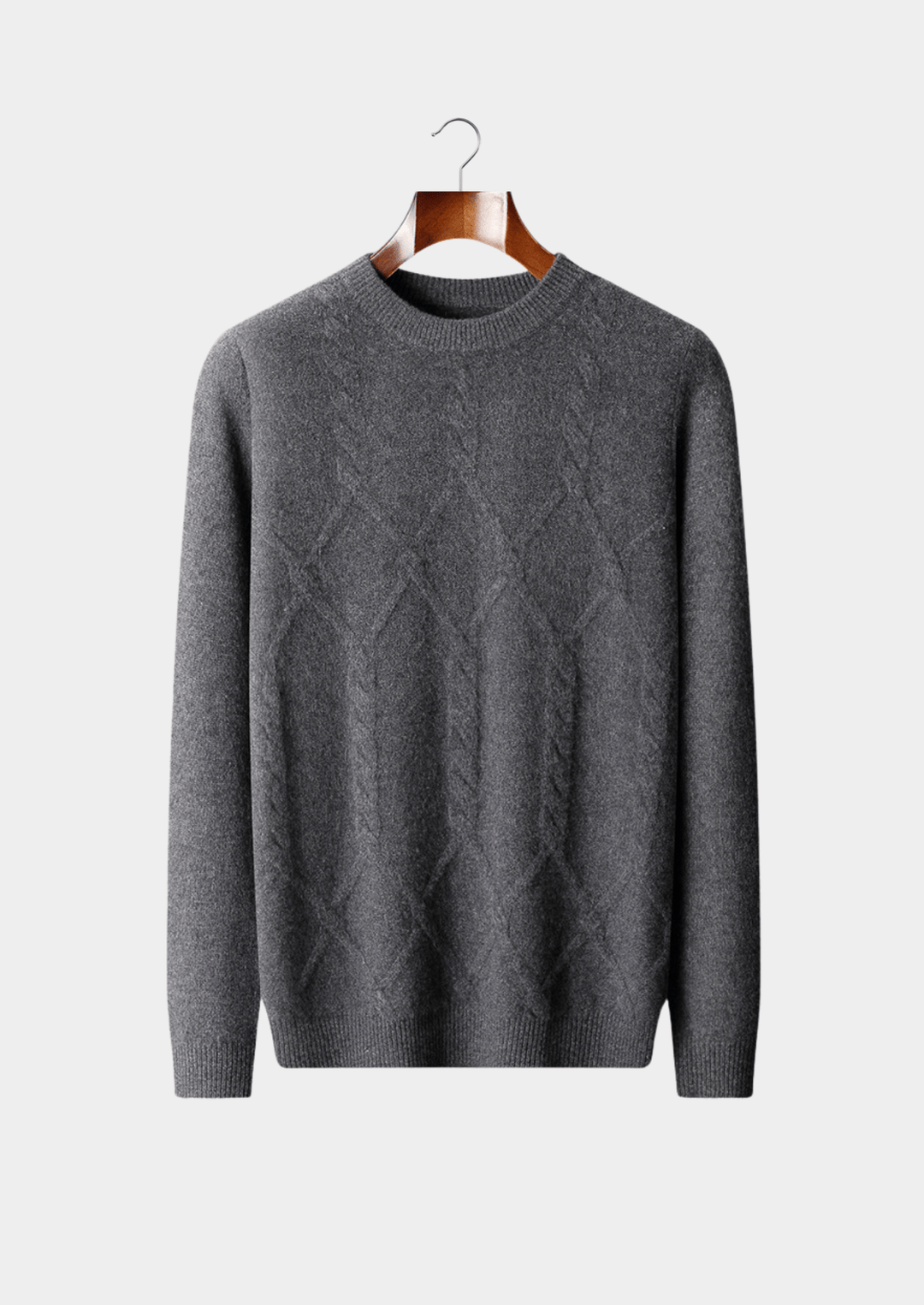Emma & Rose cashmere patterned crewneck — premium knitwear