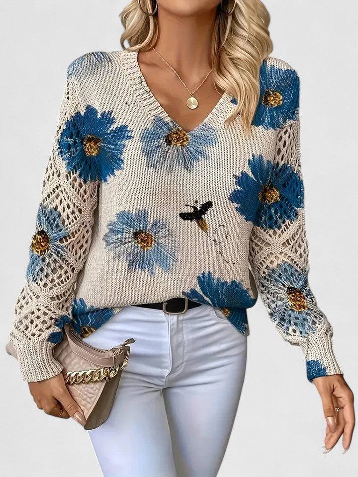 Emma & Rose Cape Town Aubrielynn™ comfortable sweater, soft knit fabric, featuring a relaxed fit and cozy collar in neutral tones.