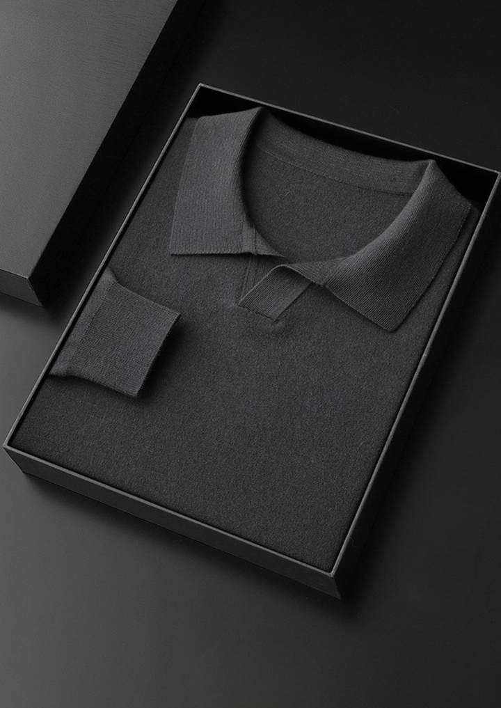 Emma & Rose cashmere buttonless sweater polo — premium knitwear