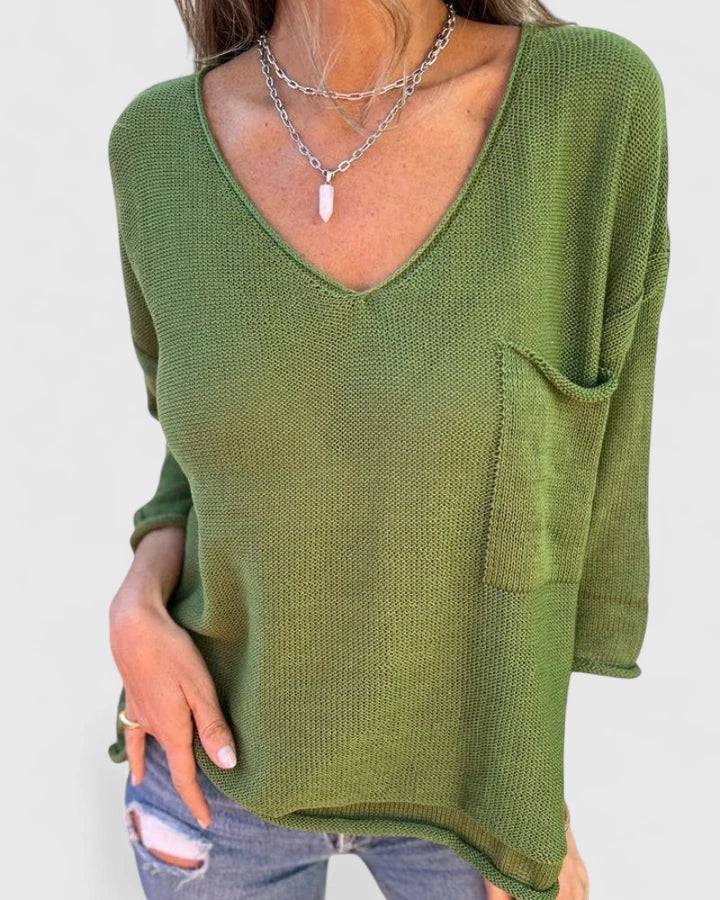 Lyzzarah™ comfortable top by Emma & Rose Cape Town, featuring soft fabric and a relaxed fit, shown on a model.