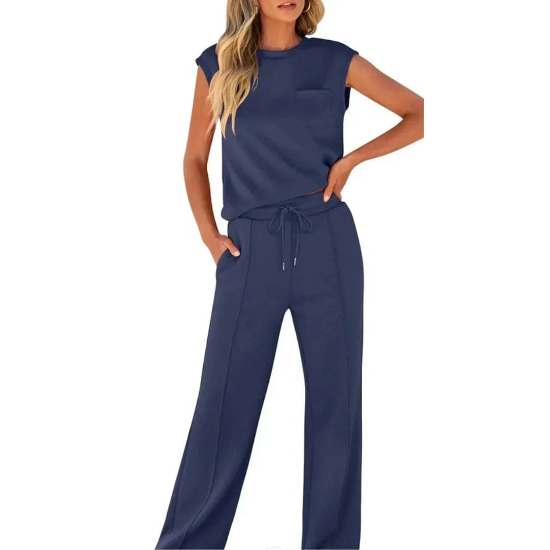 Emma & Rose Manhattan Kaiya™ casual summer soft lounge set shown in a relaxed fit with lightweight, comfortable fabric.