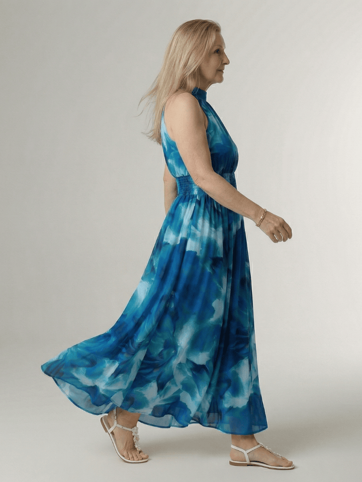 Sylin™  |  Gathered Halter Midi Dress