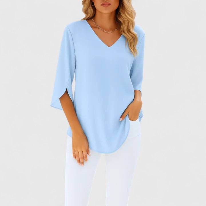 Violetta™  |  Sophisticated V-neck Blouse