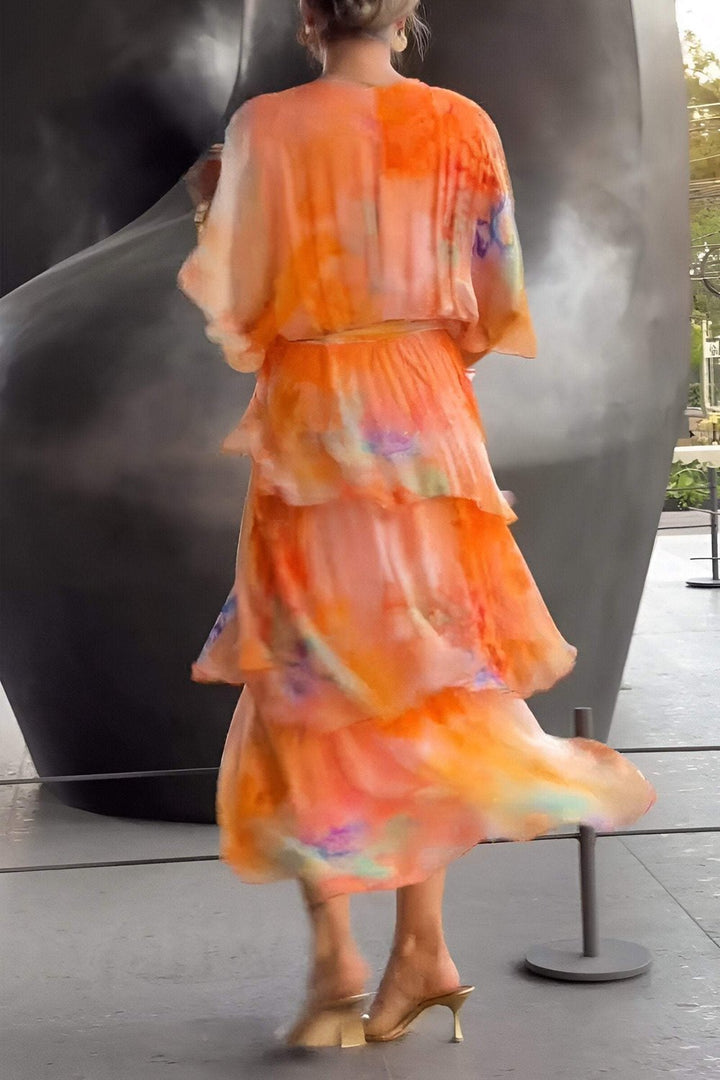 Elegant Jade™ bohemian maxi dress by Emma & Rose Cape Town, flowing fabric with intricate patterns and a relaxed fit.