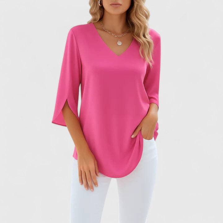 Violetta™  |  Sophisticated V-neck Blouse