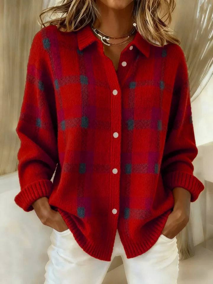 Colorful buttoned soft cotton shirt from Emma & Rose Manhattan's Cait™ collection, featuring vibrant pastel hues and a relaxed fit.