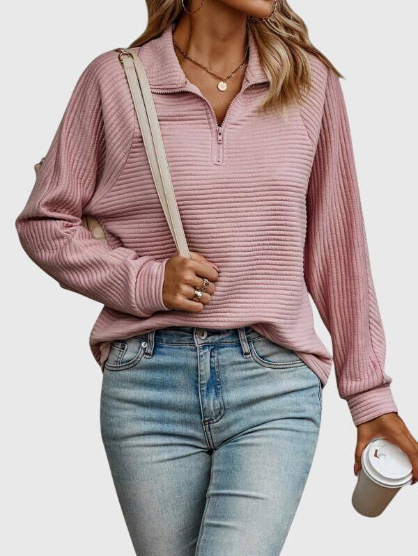 Emma & Rose knit zip-up sweater — women's winter knitwear