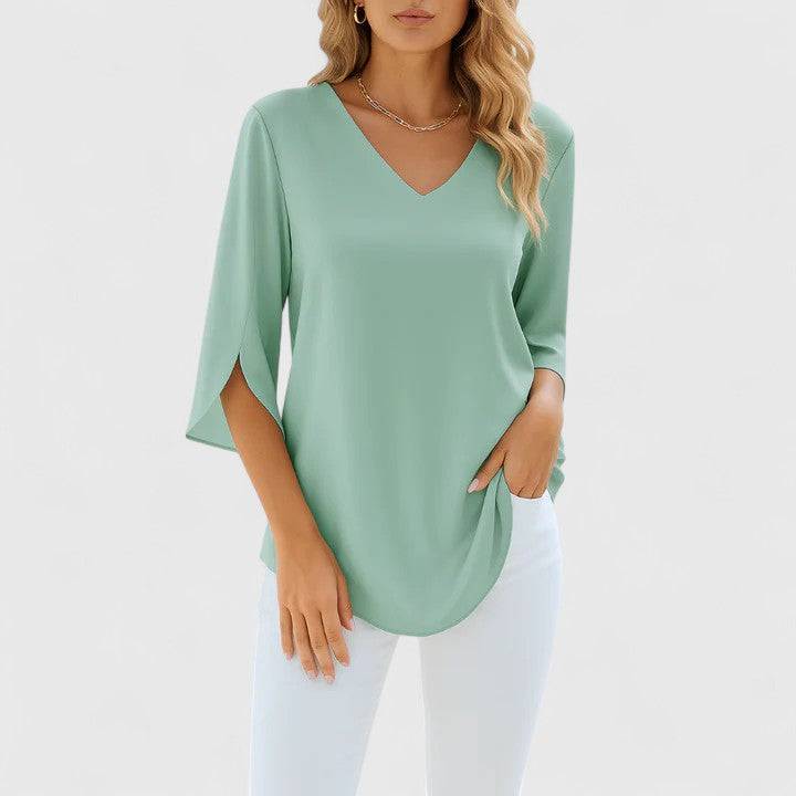Violetta™  |  Sophisticated V-neck Blouse