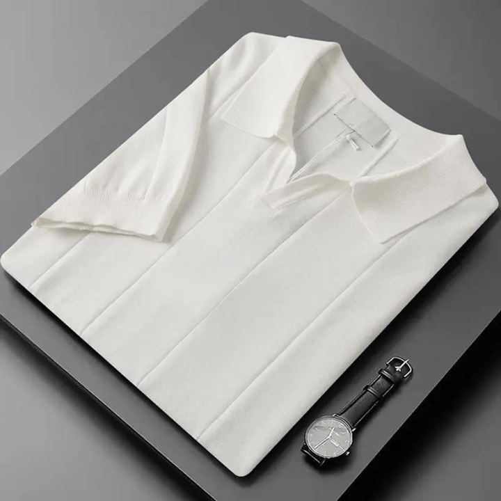 Emma & Rose Manhattan Portofino™ soft polo shirt in a classic style, shown in a close-up view of the fabric and collar.