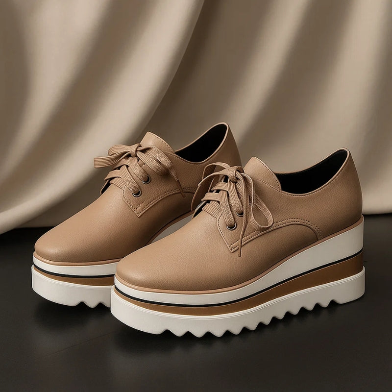 Calvera | Women's Platform Trainers with Laces and Modern Design