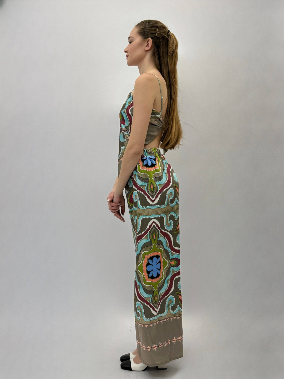 Anneke™ Top Trousers Set Print by Emma & Rose Cape Town, featuring a stylish printed complete outfit with top and trousers.