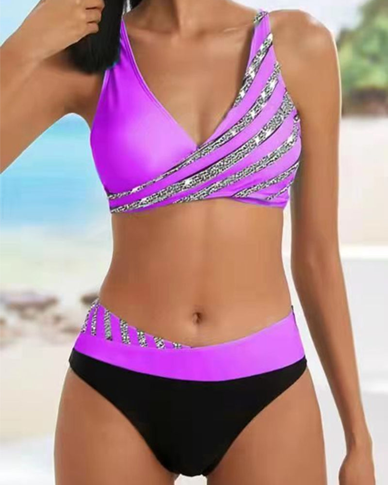 Mona - Bikini printed in warm tones