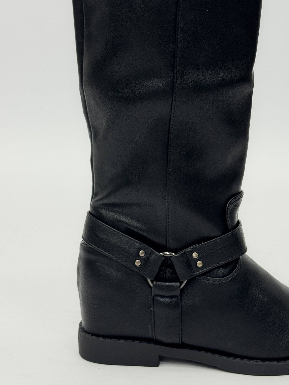 Emma & Rose Cape Town Ximena™ rider boot, stylish leather footwear with buckle details, on a white background.