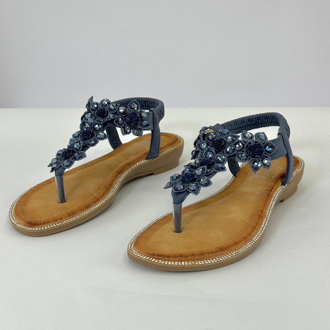 Mieke™ Jewelled Flip-flops by Emma & Rose Cape Town, stylish scarpe with jeweled straps and comfortable flip-flop design.