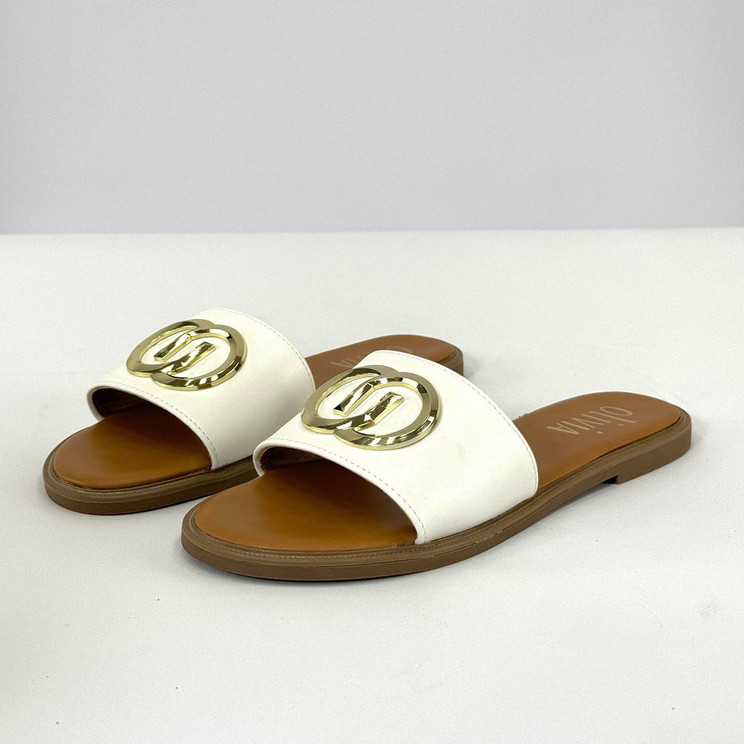 Emma & Rose Cape Town Gg™ logo slippers, stylish slip-on scarpe with branded design, soft fabric, and comfortable fit.