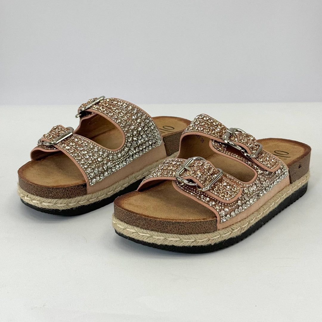 Heleen™ Jewelled slippers from Emma & Rose Cape Town, stylish slip-on shoes with sparkling embellishments and elegant design.