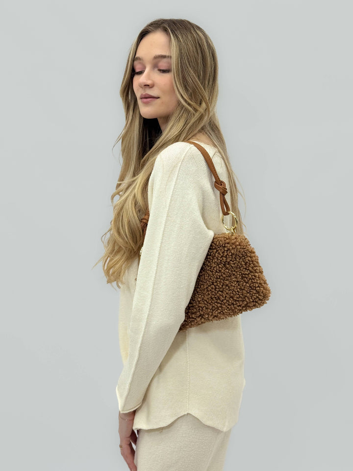 Hanneke™ Teddy Mini Bag by Emma & Rose Cape Town featuring soft luxurious fabrics and compact, stylish design.