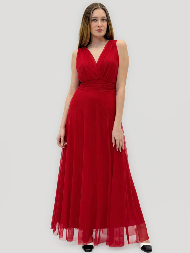Vanessa™ Emma & Rose Cape Town long soft luxurious fabric dress Gaia, flowing design with elegant draping and rich fabric.
