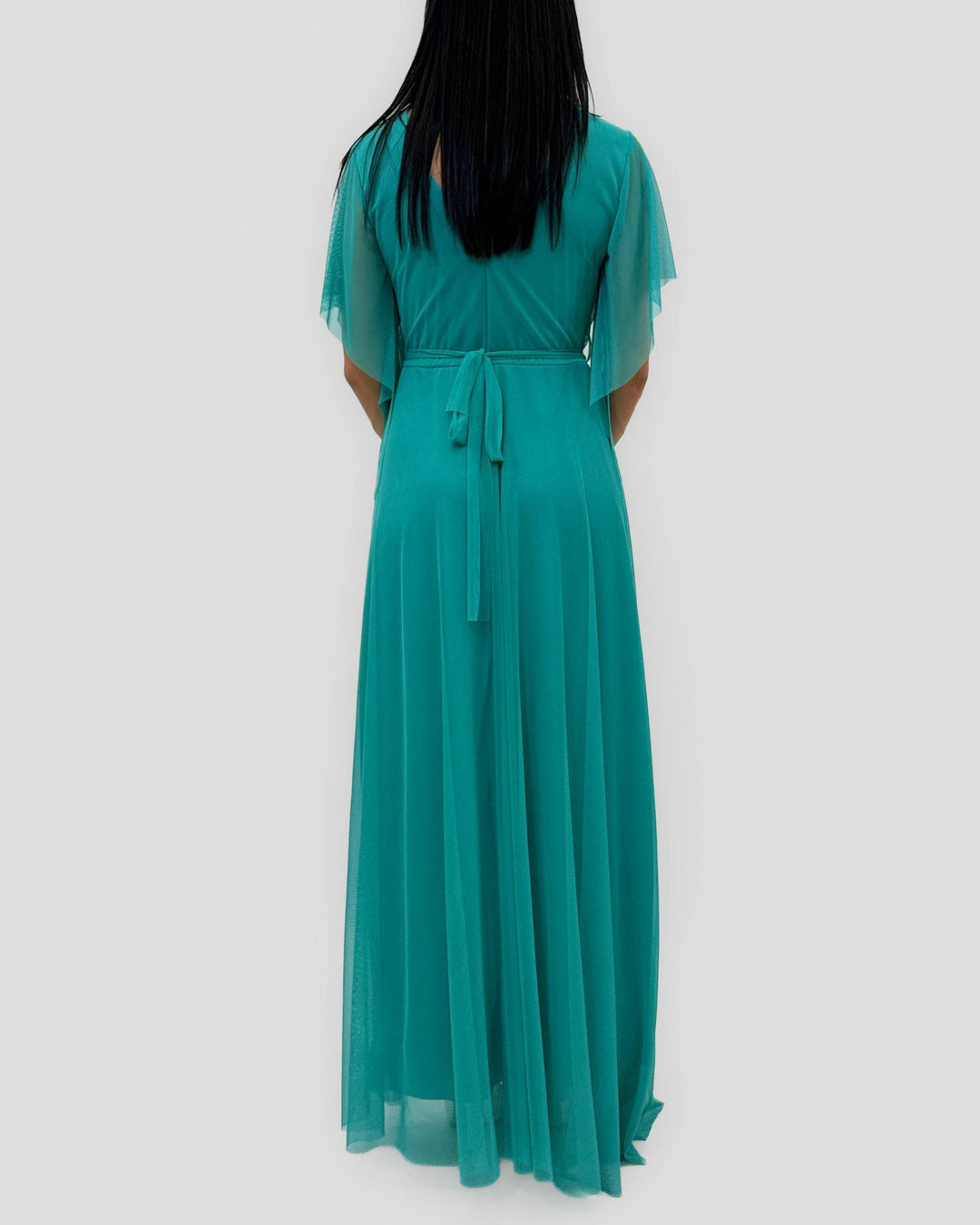 Emma & Rose Cape Town Phaedra™ Federica Dress in soft luxurious fabrics with a belt, showcasing elegant abiti style.