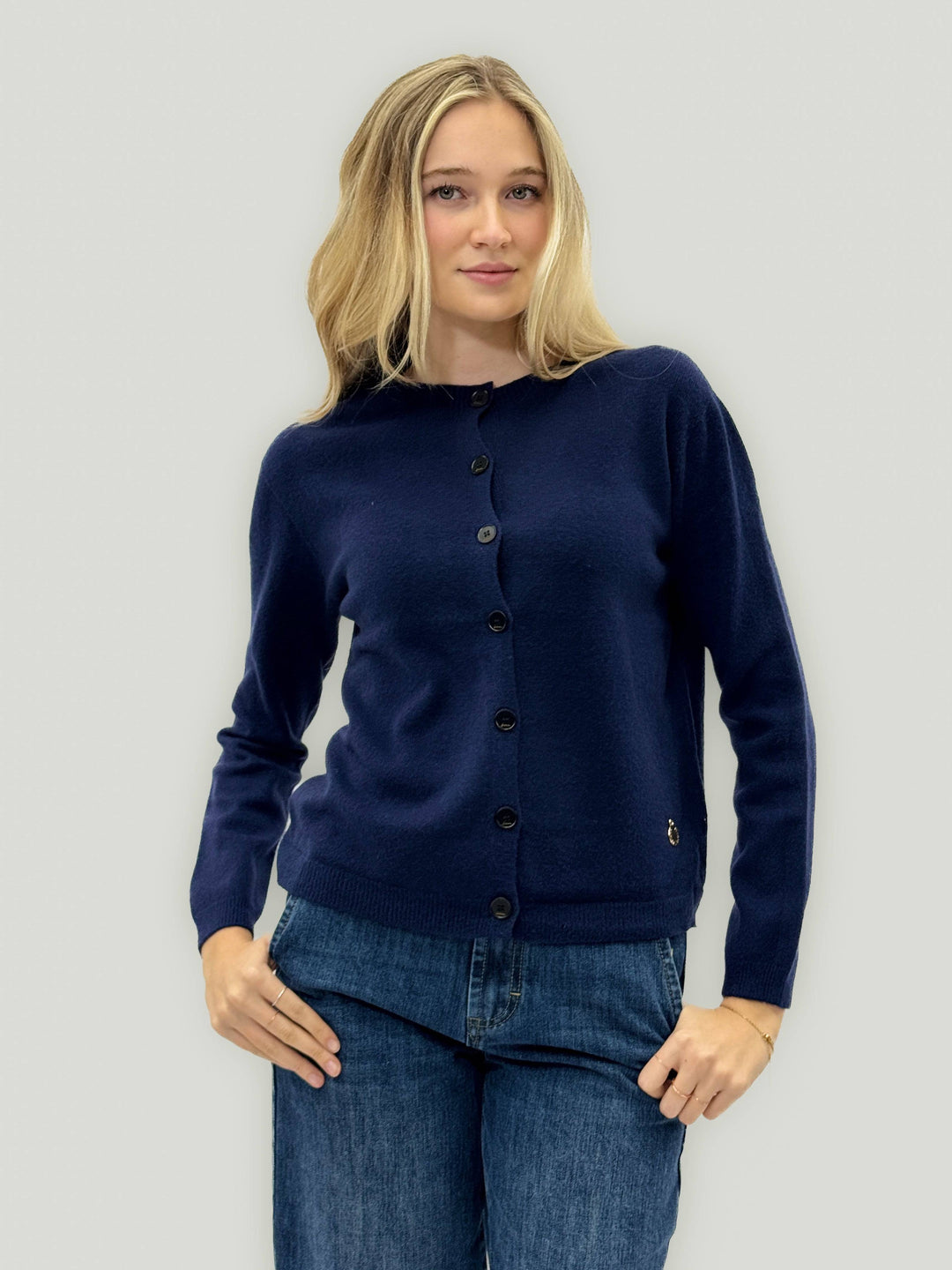 Emma & Rose Charlize™ cardigan in soft, luxurious fabrics, shown with a relaxed fit and cozy style.
