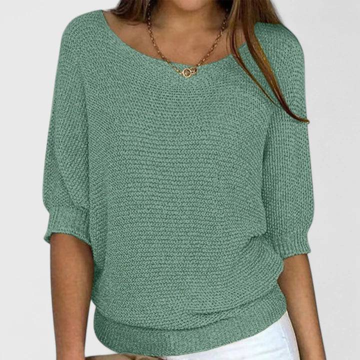 Light green women's sweater by Emma & Rose Cape Town, featuring a cozy, comfortable knit design perfect for casual wear.