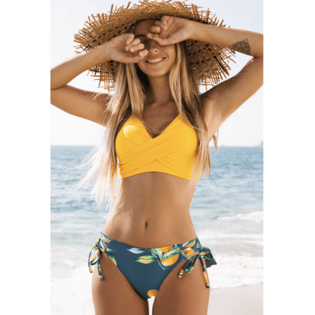 Summer Breeze bikini from Emma & Rose Manhattan featuring a stylish, comfortable bikini top with floral pattern and adjustable straps.