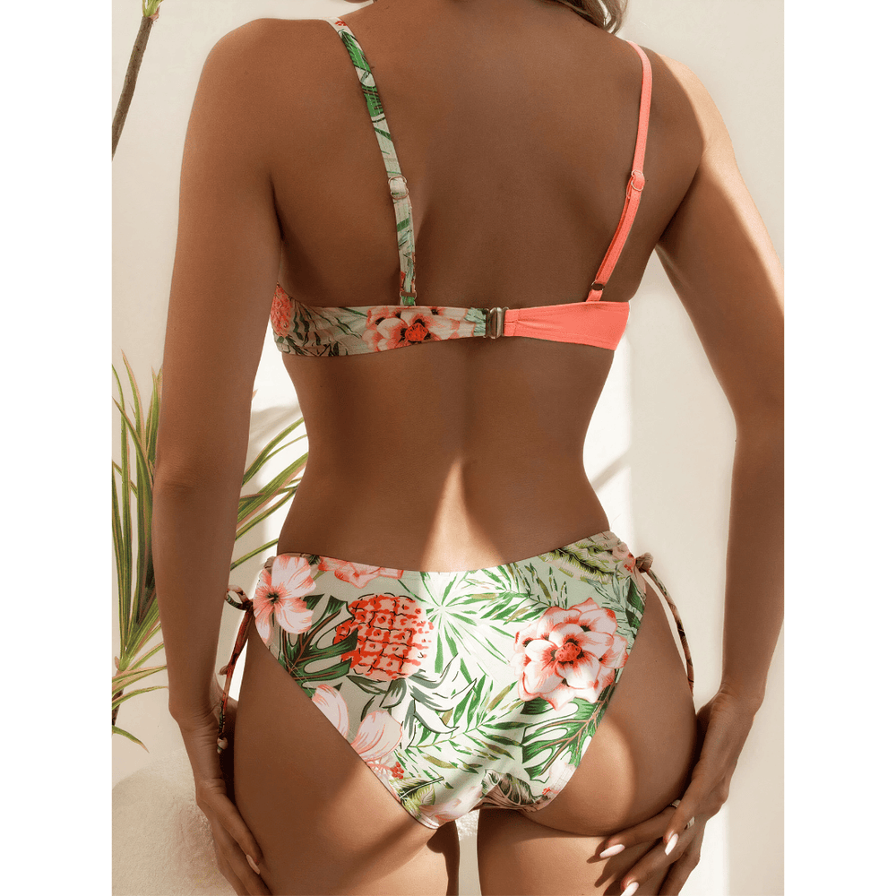 Simone Blossom Beauty Bikini Set by Emma & Rose Manhattan featuring floral print and adjustable straps on a mannequin.