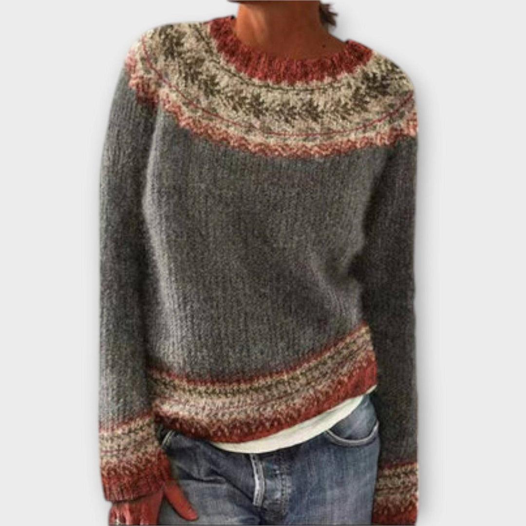 Noelyzah™ comfortable sweater by Emma & Rose Cape Town, featuring soft knit fabric and cozy fit, displayed on a model.