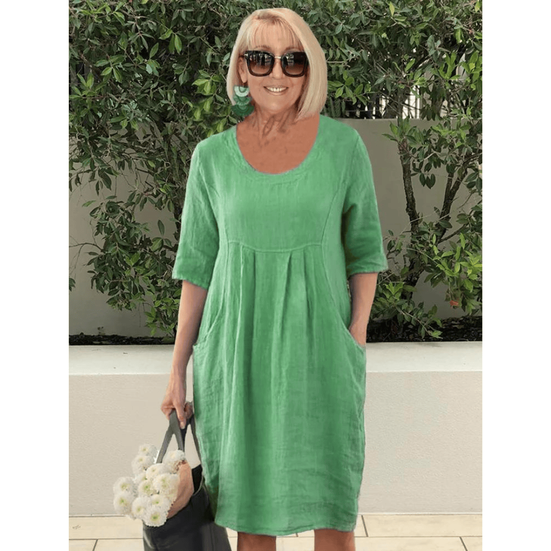 Emma & Rose Manhattan Gabriella summer dress with practical pockets, lightweight fabric, and a stylish, casual design.