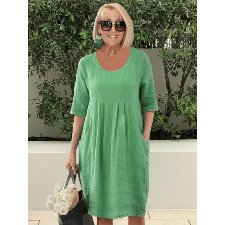 Emma & Rose Manhattan Gabriella summer dress with practical pockets, lightweight fabric, and a stylish, casual design.